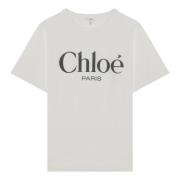 Chloé Kortärmad rund hals T-shirt White, Dam