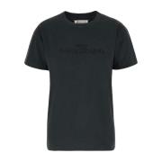 Maison Margiela Avslappnad Bomull T-shirt för Män Black, Dam