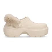 Crocs Stomp Fodrad Träsko Stucco Beige, Dam