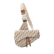 Dior Vintage Pre-owned Canvas crossbodyvskor Beige, Dam