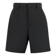 Valentino Logo Patch Nylon Bermuda Shorts Black, Herr