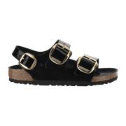 Birkenstock Patentläder Öppen-Tå Sandaler med Korkula Black, Dam