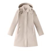 Woolrich Avtagbar huva teknisk trenchcoat White, Dam