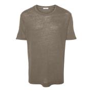 Malo Dove Grey Linne Präglad T-shirt Gray, Herr