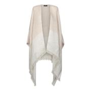 Fabiana Filippi Elegant cape med fransar Gray, Dam