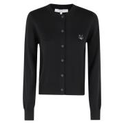 Maison Kitsuné Räv Huvud Patch Cardigan Black, Dam