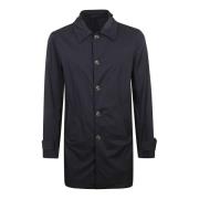 Barba Napoli Blå Nylon Trenchcoat med Knappar Blue, Herr