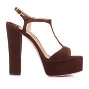 Tom Ford Brun Mocka Spänne Sandaler Brown, Dam