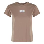 MM6 Maison Margiela Minimalist Logo Print Tee Brown, Dam