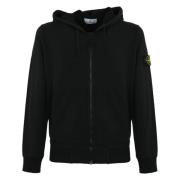 Stone Island Svart Bomull Huvtröja Black, Herr