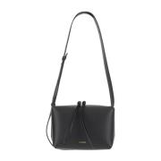 Jil Sander Läder Crossbody-väska med Dubbel Dragkedja Black, Dam