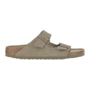 Birkenstock Beige Mocka Justerbara Kork Sandaler Beige, Herr