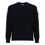 Stone Island Blå Bomullströja Raglanärm Blue, Herr