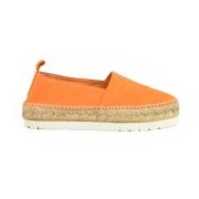 Fabi Läder Espadrillos med Gummisula Orange, Dam