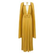 Elisabetta Franchi Elegant Red Carpet Klänning med Guldkedja Yellow, D...