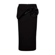 Magda Butrym Elegant Svart Midi Kjol med Draperad Detalj Black, Dam