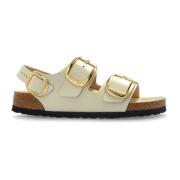 Birkenstock Sandal Milano Big Buckle Beige, Dam