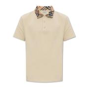 Burberry Polo med rutig krage Beige, Herr