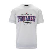 Dsquared2 Herr Grafisk Tryck Bomull T-shirt White, Herr