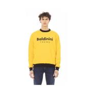 Baldinini Gul Fleece Hoodie fr Mn Yellow, Herr