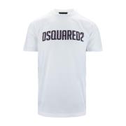 Dsquared2 Herr Crew Neck Bomull T-shirt White, Herr