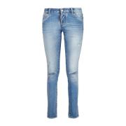 Dsquared2 Jeans med knapp för kvinnor med fickor Blue, Dam