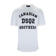 Dsquared2 Herr Tryckt Bomull T-shirt White, Herr