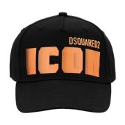 Dsquared2 Ikon Baseballkeps med spänne stängning Black, Unisex