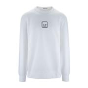 C.P. Company Herr Pullover Sweatshirt med Logo Print White, Herr