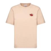 Burberry Nyckelpiga Logo Bomull Crew Neck T-shirt Beige, Dam