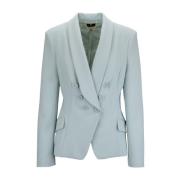 Elisabetta Franchi Djup V-ringad Knäppt Blazer Blue, Dam