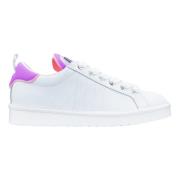 Panchic Lila Lädersneakers med Snörning White, Dam