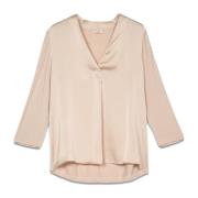 Oltre T-shirt tillverkad av bi-material med V-ringning Beige, Dam