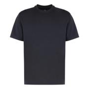 Y-3 Ribbad crew-neck bomull T-shirt Black, Herr