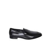 Santoni Blank svart läderloafer Black, Herr