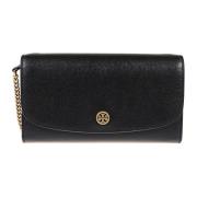 Tory Burch Saffiano läder crossbody väska Black, Dam