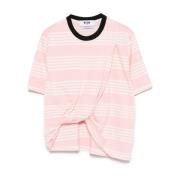 Msgm Rosa Twist Crew Neck T-shirt Pink, Dam