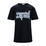 Alexander McQueen Herr Skelett Grafisk T-shirt Black, Herr