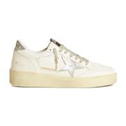 Golden Goose Silverläder Sneakers med Glitterklack White, Dam