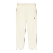 Moncler Sweatpants med logopatch Beige, Dam