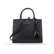 Prada Kvinnors läder axelväska Black, Dam