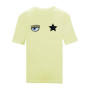 Chiara Ferragni Collection Broderad Ögon och Stjärna T-shirt Yellow, D...