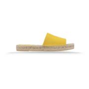 Prada Canvas Slip-On Espadrilles med läderpatch Yellow, Dam