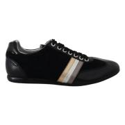 Dolce & Gabbana Elegant Svart Läder Sneakers Black, Herr