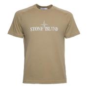 Stone Island Beige T-shirt med stiliga detaljer Beige, Herr