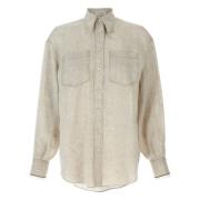 Brunello Cucinelli Juta Långärmad Skjorta Damkläder Beige, Dam