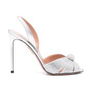 Aquazzura Silver Strappy Sandaler Gray, Dam