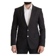 Dolce & Gabbana Elegant Taormina Svart Bomullsblazer Black, Herr