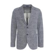 Circolo 1901 Blå Chevron Blazer för Män Blue, Herr