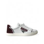 Dolce & Gabbana Exklusiva Vit Bordeaux Lga Top Sneakers White, Herr